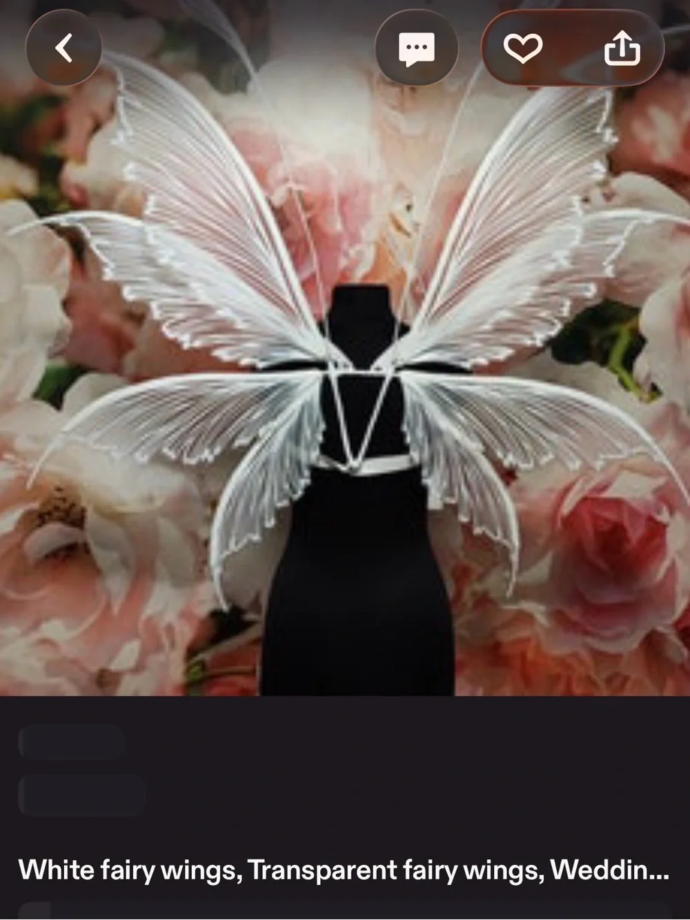 Adult Strap & Corset White Transparent Fairy Wings